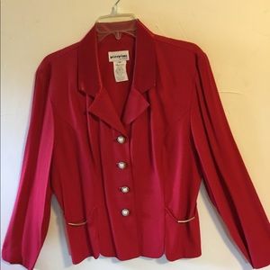 Perceptions Red Jacket with Gold Accents Size 12